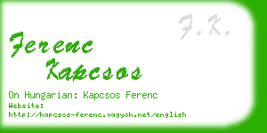 ferenc kapcsos business card